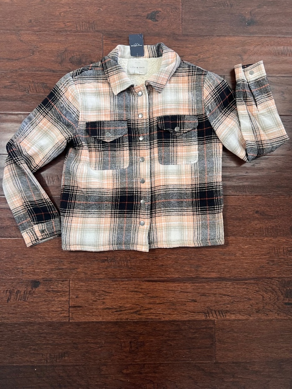 Lucky Brand Plaid Flannel Sherpa Lined Shacket Jacket - Women’s Size XS